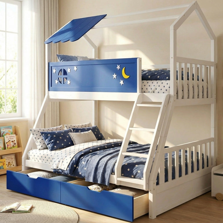 Navy Blue and White