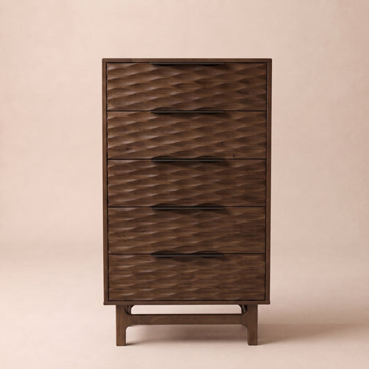 Commode 5 tiroirs Elara en bois massif